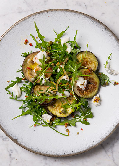 Aubergine and Rocket